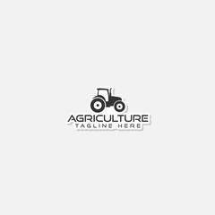 Agriculture and farming with tractor icon sticker