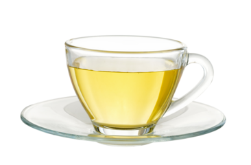 Glass cup of  tea isolated on transparent png