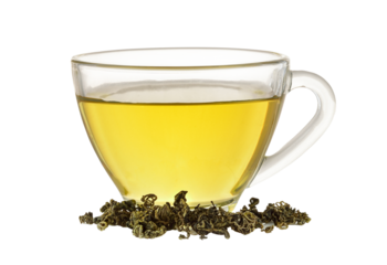 Glass cup of  tea isolated on transparent png