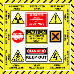 A Salection of Warning Signs - obrazy, fototapety, plakaty