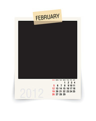 calendar with blank photoframe - vector illustration