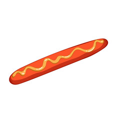 Grilled sausage on white background, vector illustration