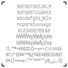 Editable typeface concept in outline pixel style.