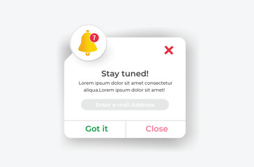 Reminder notification popup design template