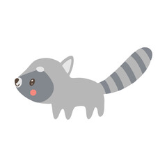 Adorable raccoon in flat style. Vector illustration.