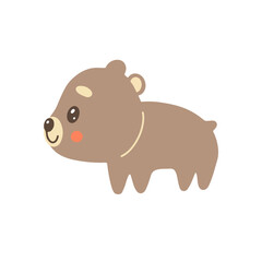 Hand drawing cute bear flat vector illustration.