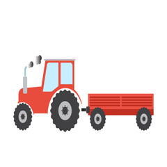 tractor and trailer on white background vector illustration