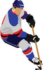 Obraz premium Ice hockey players. Vector illustration