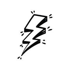 Lightning bolt sketch hand drawn