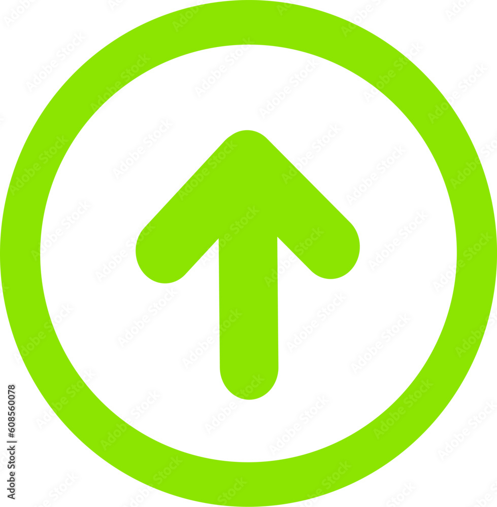 Aufkleber arrow up vector icon. this rounded flat symbol is drawn with green eco on a white background. replac
