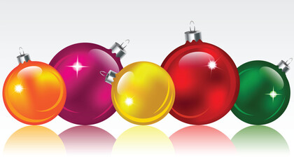 Christmas colorful glossy balls/bubbles. Vector illustration