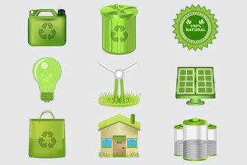 Realistic Eco Icons for your site or print needs