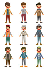 cartoon charming young man icon