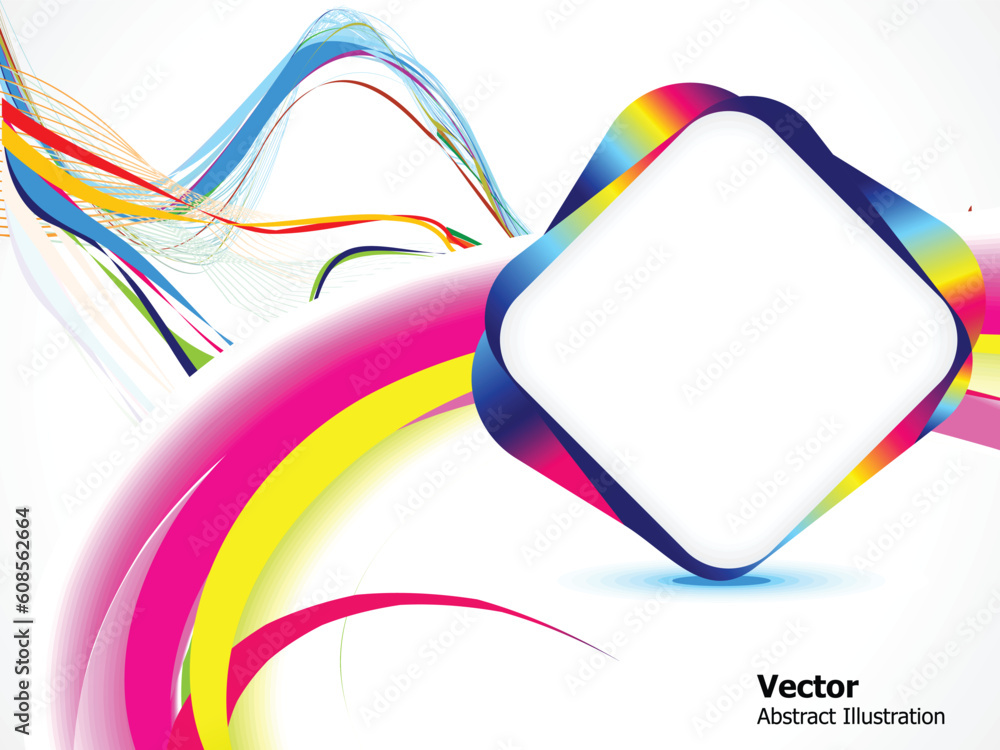 Poster abstract colorful background with wave vector illustration