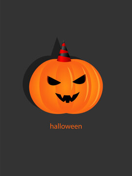 Vector halloween picture with pumpkin