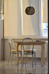 the interior of a beautiful bright kitchen