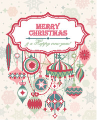 Fototapeta na wymiar Christmas background with place for text. Vector illustration.