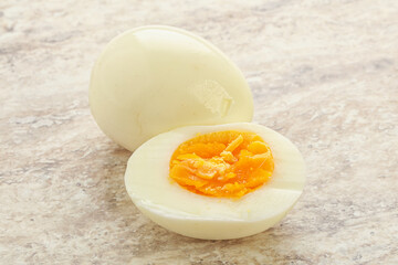 Boiled chicken egg for breakfast