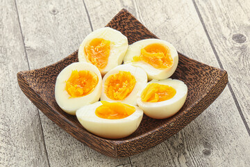 Boiled chicken egg for breakfast