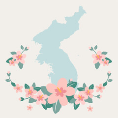 대한민국 상징 무궁화 일러스트 프레임 벡터