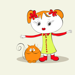 Girl with cat