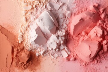 Pink and peach face powder texture. Generative AI - obrazy, fototapety, plakaty
