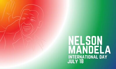 International Nelson Mandela day July 18 banner design - obrazy, fototapety, plakaty