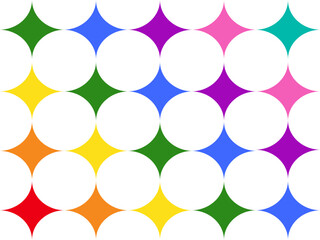 Patron con círculos de colores lgtbi, diseño geométrico para pride, Fondo de círculos blanco con intersecciones de colores para diseño, portada, web, posters.