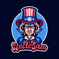 Uncle Sam 4th of july American independence day mascot cartoon