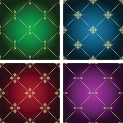 Fototapeta premium vector set of vintage seamless patterns