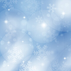Christmas background of snowflakes and stars