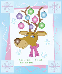 Obraz premium New year card with frame