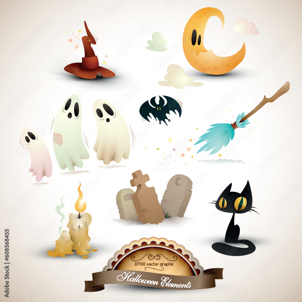 Poster halloween elements set | eps10 graphic | objects placed on separate layers named accordingly