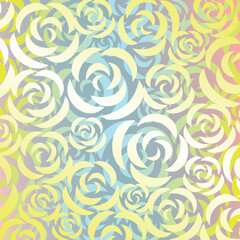 Stylized rose  silhouettes on a light background.