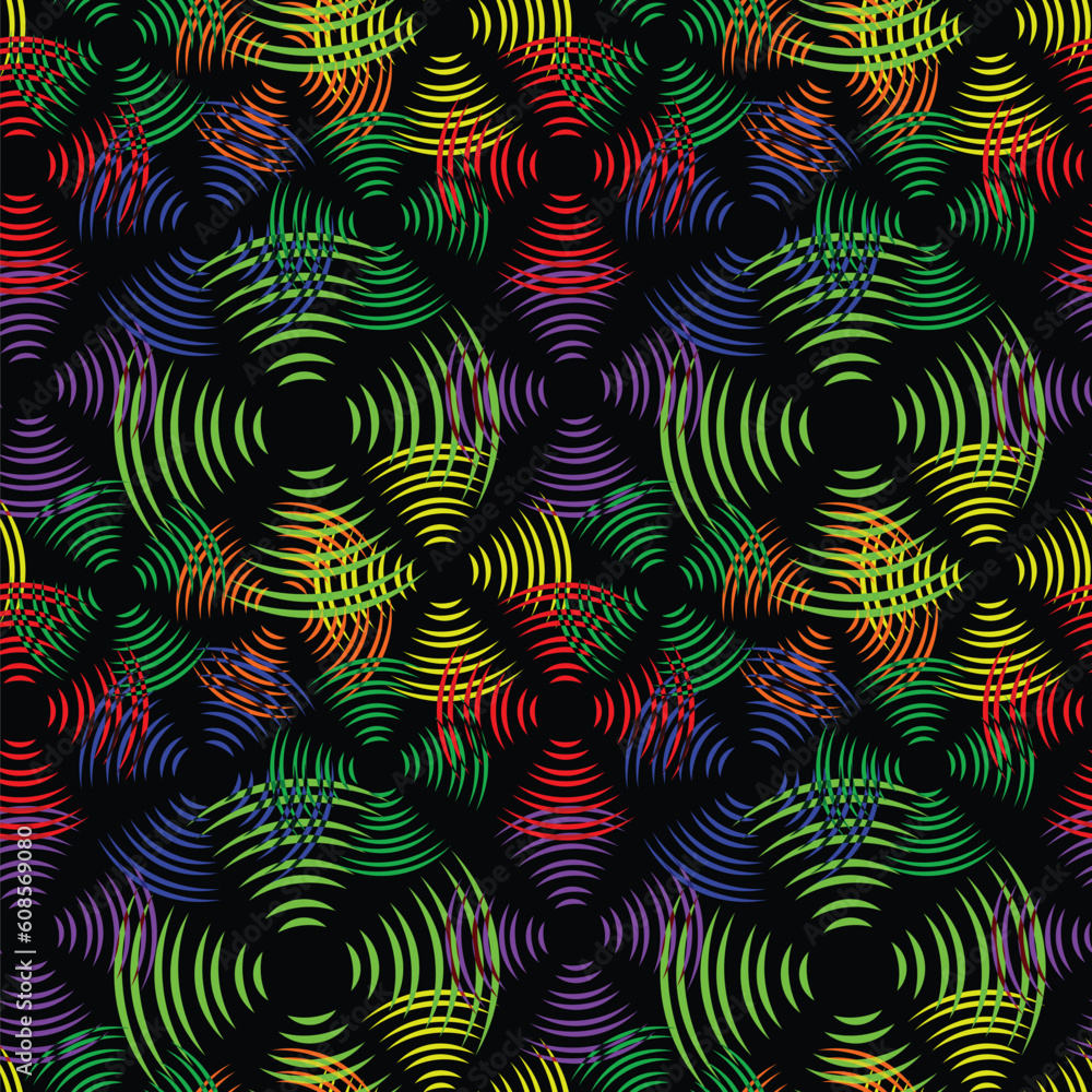 Aufkleber seamless abstract circles, unique vector texture; awesome art illustration; image contains transpare