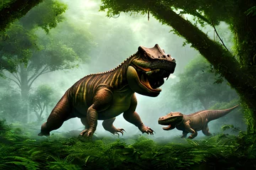 Foto auf Acrylglas Iguanodon Dinosaur, Generative AI Illustration © pandawild