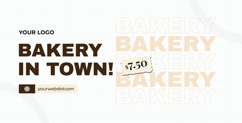Bakery social media post banner design templates