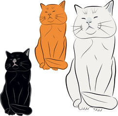 Cat, pet, vector drawing, illustration. Sculpture of a cat. © Designpics