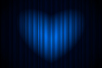 Curtain from the theater with a blue spotlight. Illustration of the designer