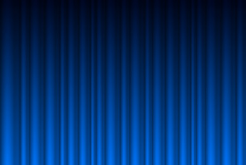 Fototapeta premium Curtain from the theater with a blue spotlight. Illustration of the designer