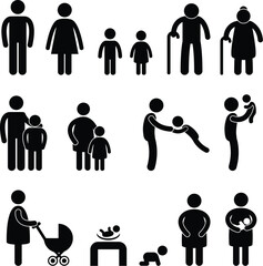 A set of people pictogram representing family.