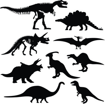 A set of dinosaur from prehistoric time.