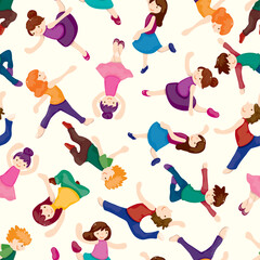 Fototapeta premium cartoon dancer seamless pattern