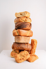 Stack of bread and sweet buns