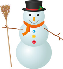 Illustration of snowman isolated on white background