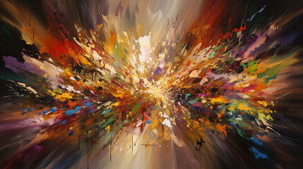 Fototapeta premium Colorful background radiant beams of color emanate from every corner. Generative AI