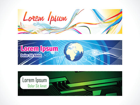abstract multiple web banners set vector illustration