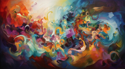 Obraz premium Colorful background radiant beams of color emanate from every corner. Generative AI