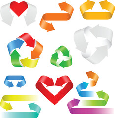 Color arrows. Set of icons on white background
