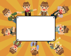 Fototapeta premium cartoon cowboy card